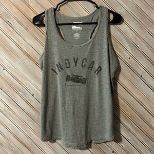 IndyCar Authentic Apparel Gray Racerback Tank Top Athletic Sleeveless